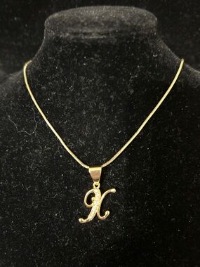 Fashion Jewelry Gold Initial K Pendant Necklace
